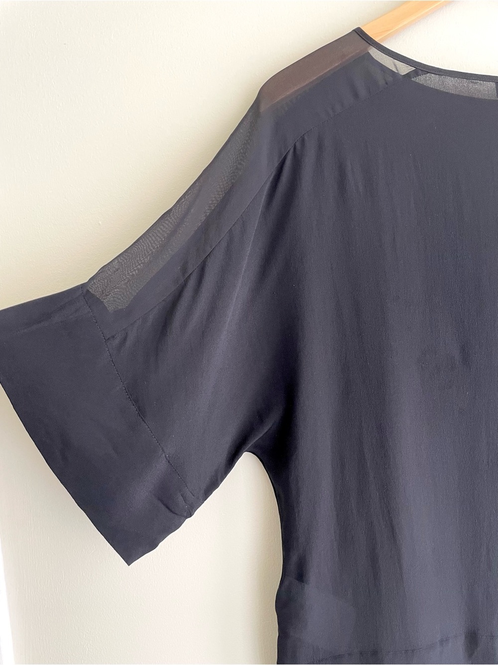 Banana Republic Black Silk Sheer Layered Dolman Flowy Blouse - Picture 3 of 9